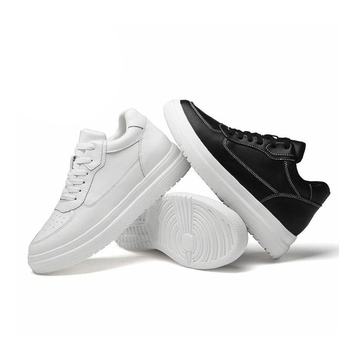 Modern men's footwear, height increasing athletic sneakers in a sleek design for casual and active use.