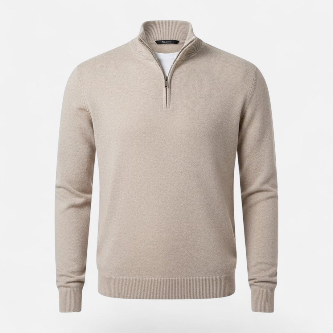 Men's Heritage V-Neck Zipper Pullover Sweater, long sleeve, for smart casual layering.