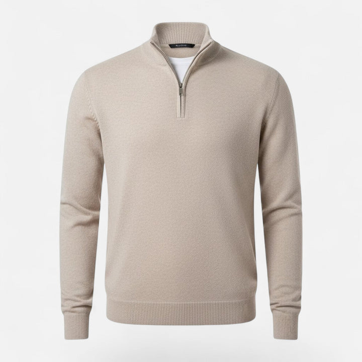 Men's Heritage V-Neck Zipper Pullover Sweater, long sleeve, for smart casual layering.