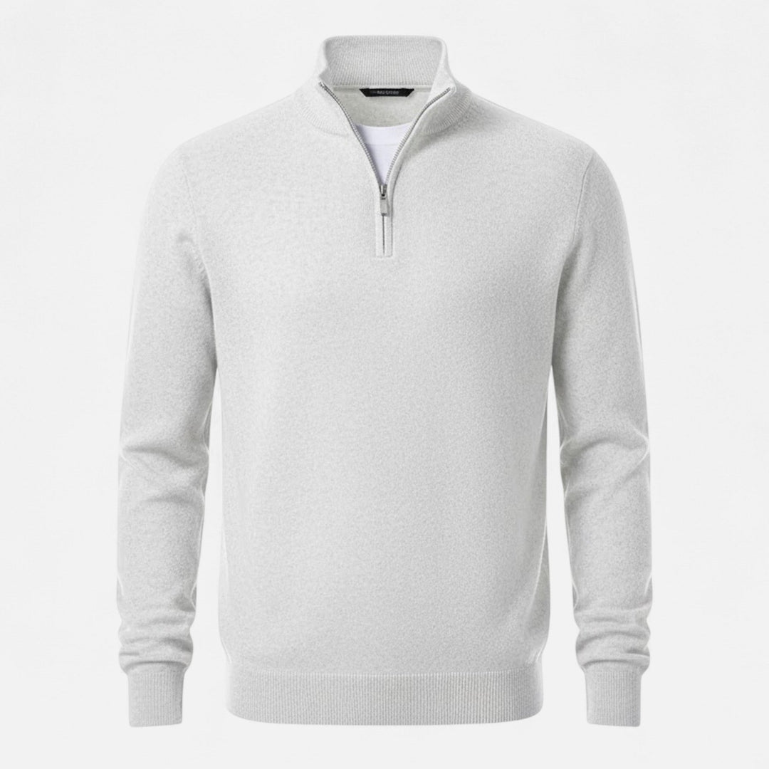 Men's V-Neck Zipper Pullover Sweater, an essential for versatile autumn & winter fashion.
