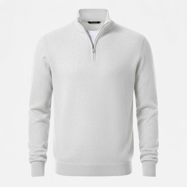 Men's V-Neck Zipper Pullover Sweater, an essential for versatile autumn & winter fashion.