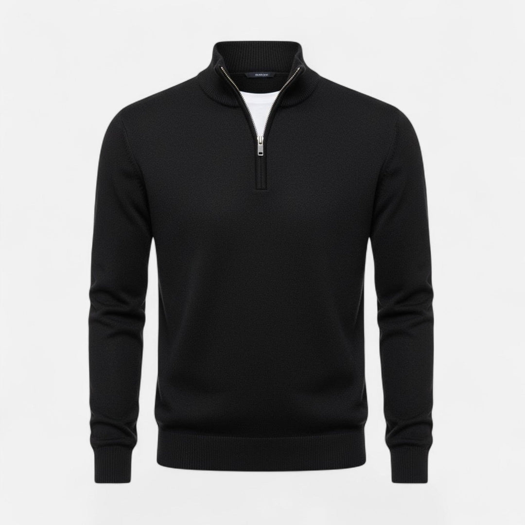 Casual men's Heritage V-Neck Zipper Pullover, ideal for daily wear & layering.