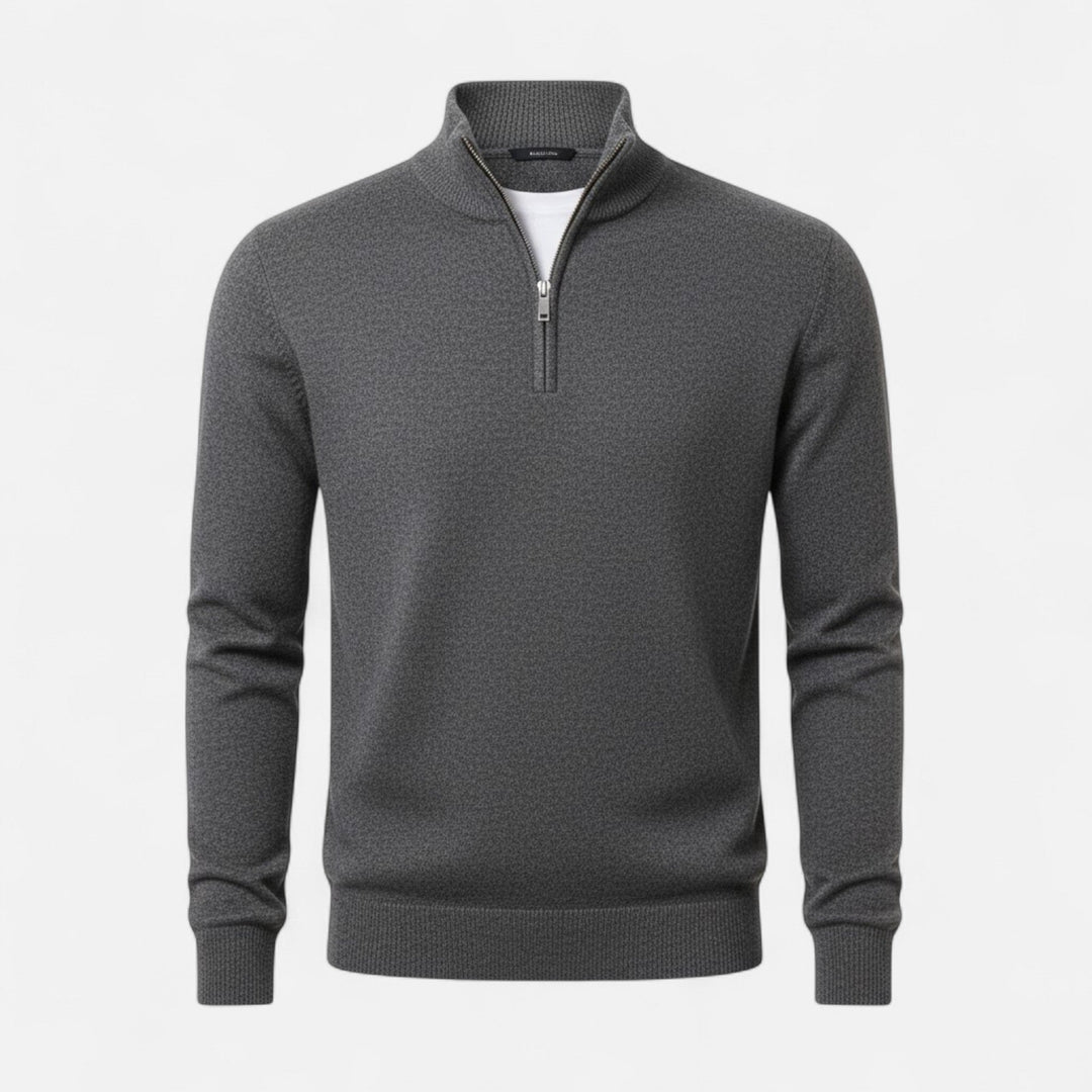 Autumn winter men's Heritage sweater, V-neck, zipper, adds warmth & style.