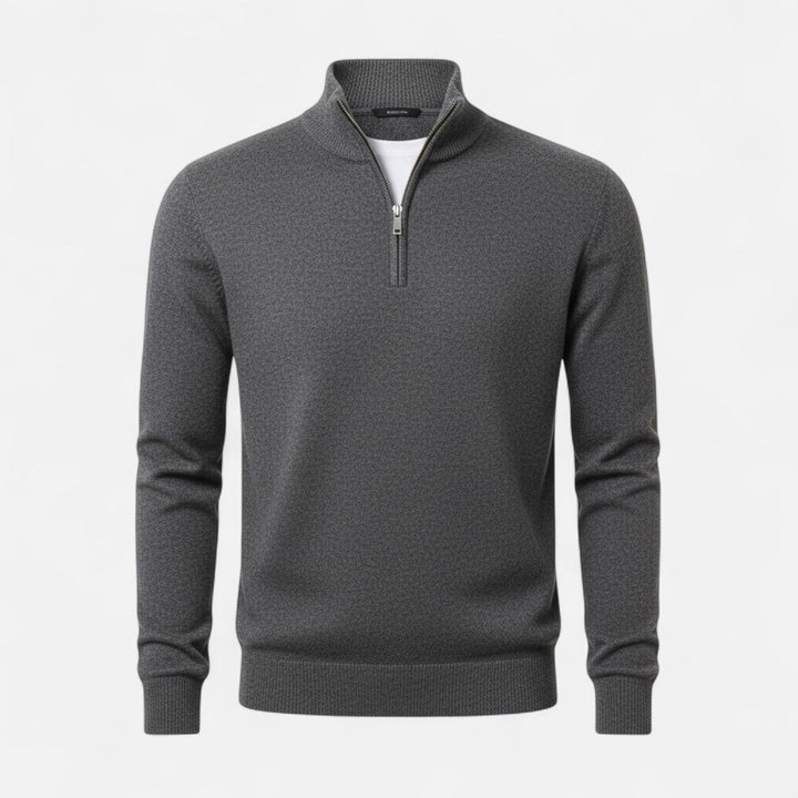 Autumn winter men's Heritage sweater, V-neck, zipper, adds warmth & style.