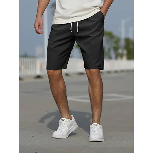 Comfortable men's high waist shorts, ideal for summer daily wear & relaxation.