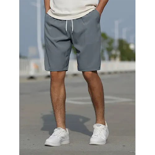 Versatile men's summer shorts, high waist, breathable, great for beach & casual outings.