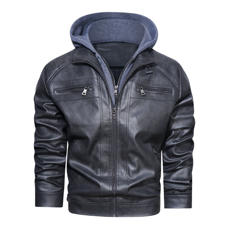 Casual men's bomber jacket with a hood, perfect for urban style and warmth during colder seasons.