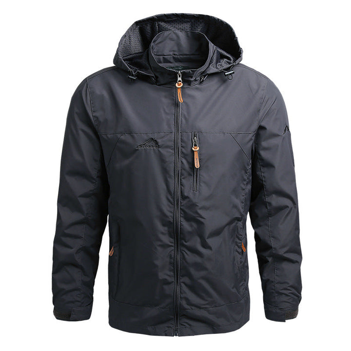 Versatile men's hooded jacket, ideal casual outerwear for layering & daily adventure protection.