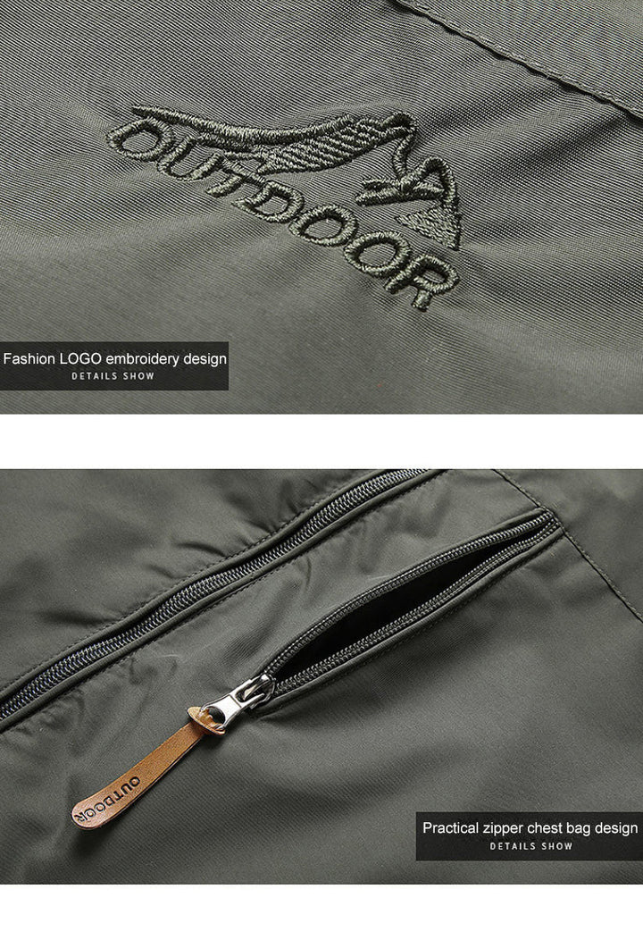 Front view of men's hooded casual jacket, offering everyday protection & versatile adventure comfort.