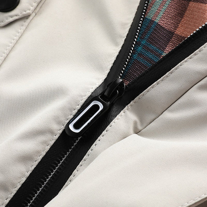 Men's warm hooded outdoor winter jacket, casual multi-pocket design offering protection from cold.