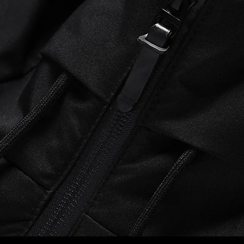 Men's hooded quilted puffer jacket. Stay warm & stylish during winter outdoor activities.