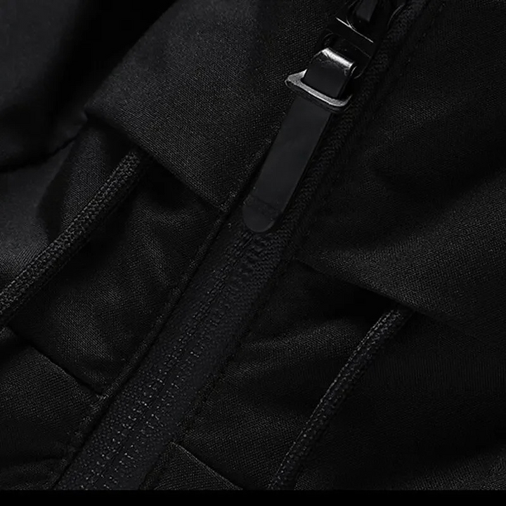 Men's hooded quilted puffer jacket. Stay warm & stylish during winter outdoor activities.