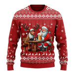 Red / Reindeer and Santa Print
