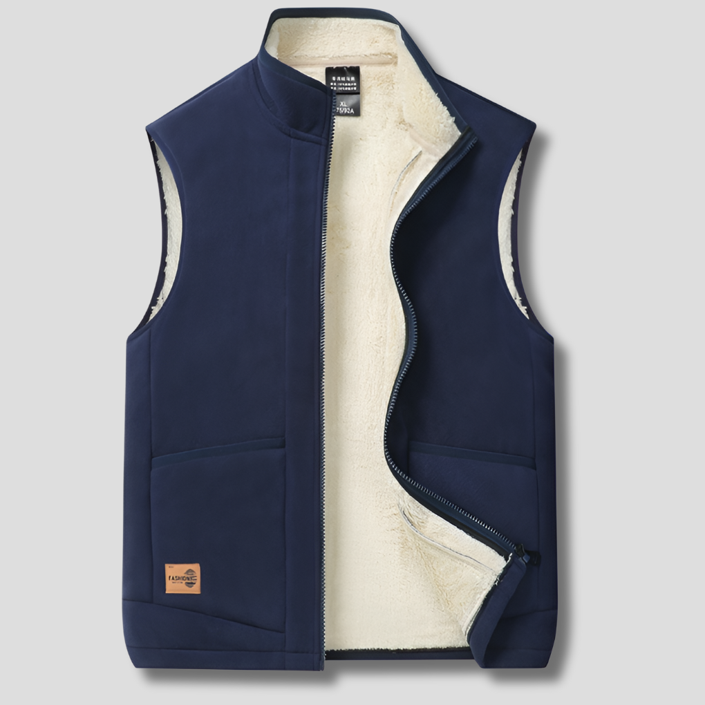 Men's insulated winter vest, black, lined for warmth, perfect for cold weather outerwear