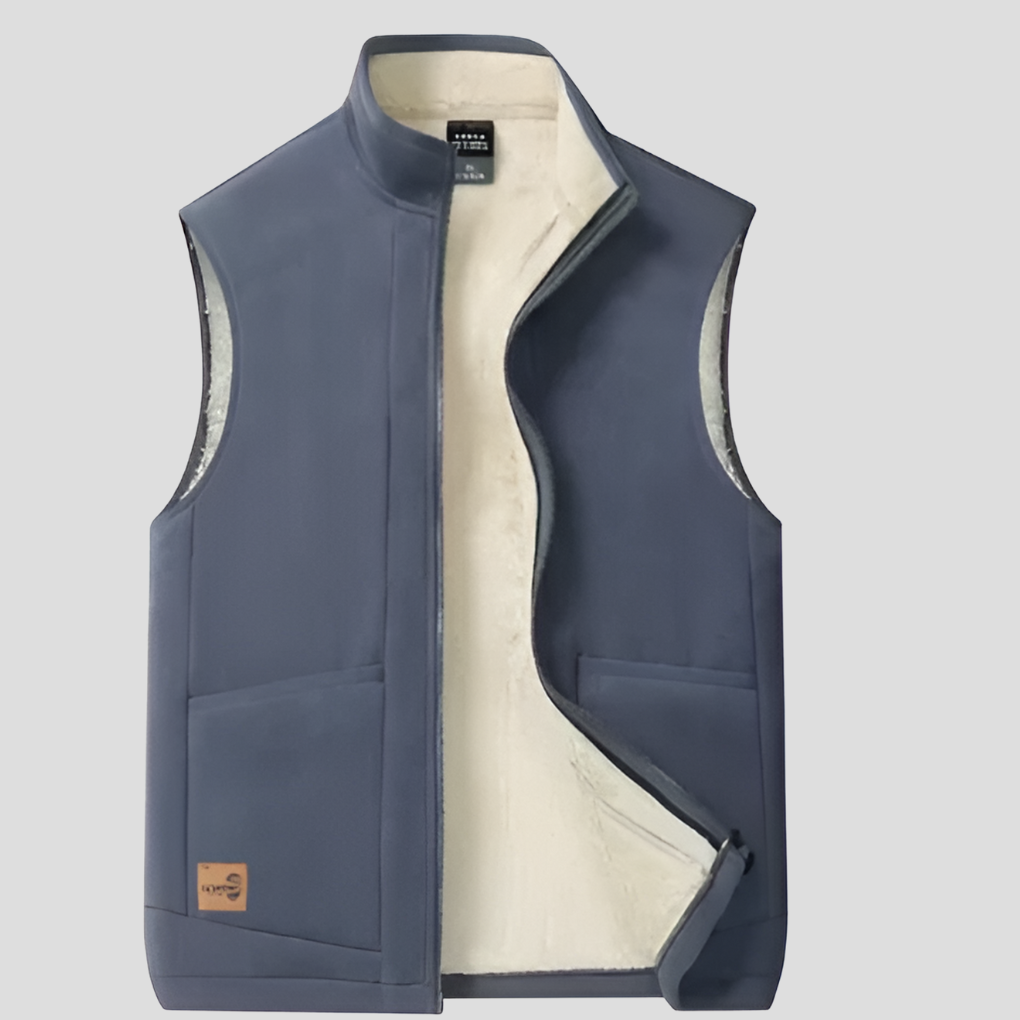 New4 men's lined winter vest in charcoal grey, ideal for cold weather fashion and warmth