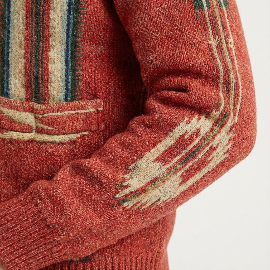 Versatile men's button-up cardigan, crafted from comfortable jacquard knit for fall and winter fashion.