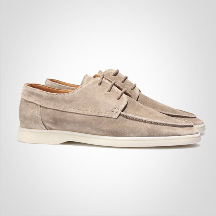 Premium men's casual boat shoes with functional laces, offering a timeless look & comfort.