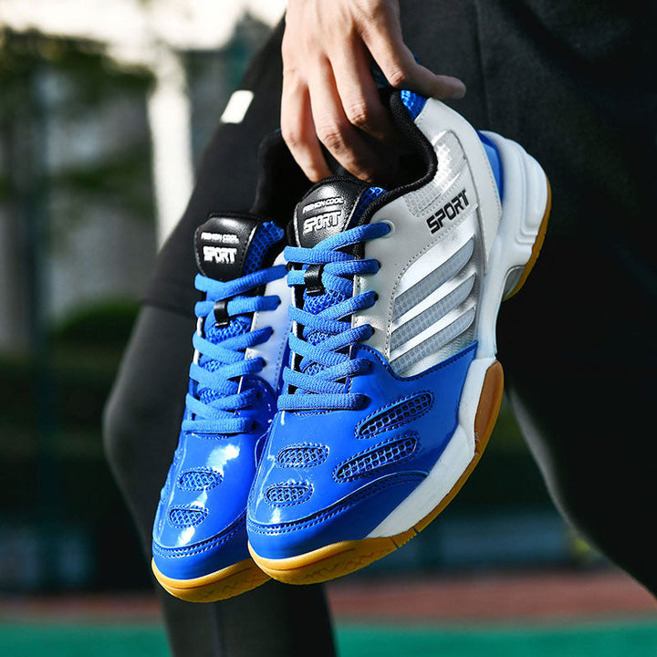 Active men's court shoes. Lightweight, cushioned & lace-up for stability during sports and exercise.