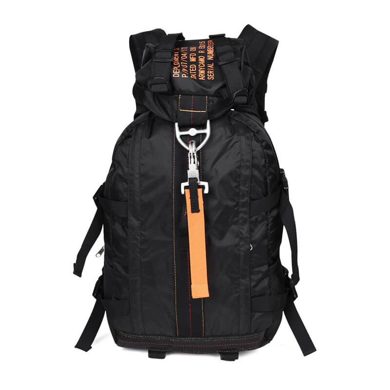 Men's large capacity water-resistant tactical backpack for hiking & outdoor adventure.