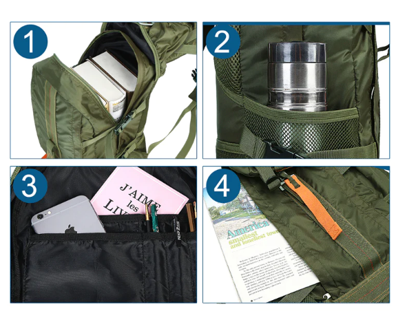 Versatile men's water-resistant tactical backpack, great for hiking, camping, and travel adventures.