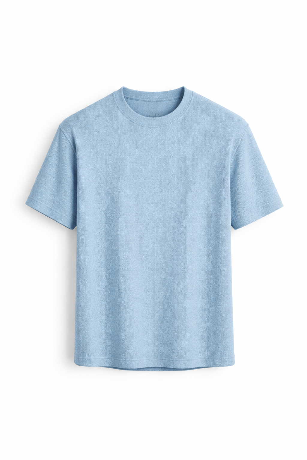 White men's textured short sleeve tee, relaxed fit, ideal casual summer t-shirt for versatile styling.