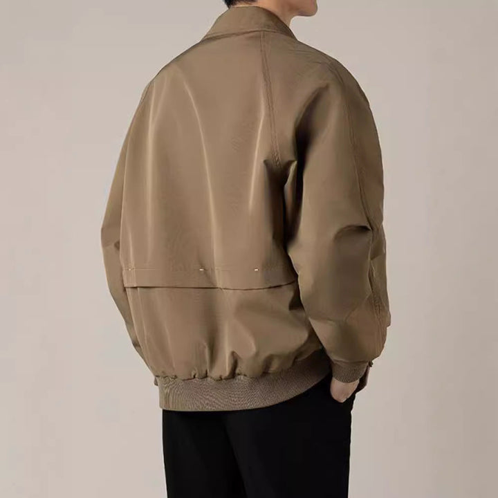 Stylish men's versatile bomber jacket, perfect lightweight outerwear for casual spring and fall outfits.