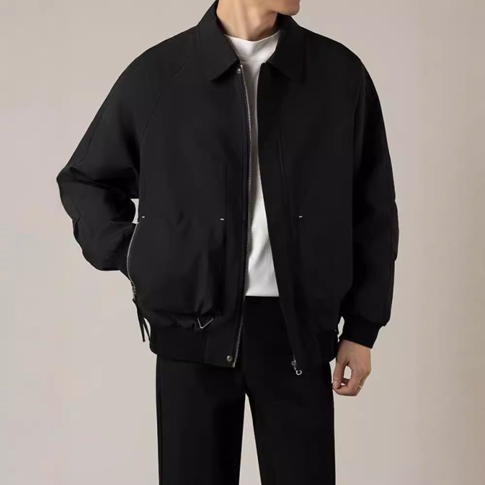 Fashionable men's lightweight bomber jacket, a stylish and versatile outerwear piece for modern casual looks.