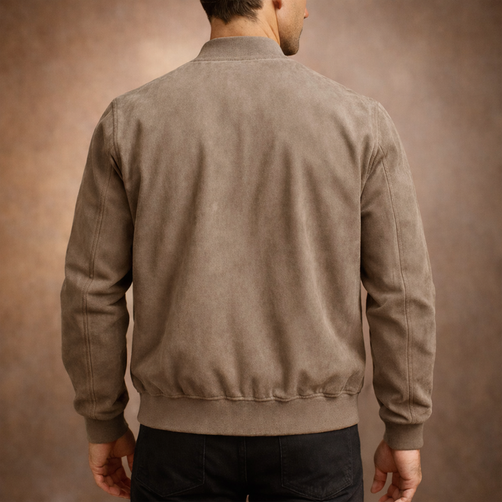 Versatile men's lightweight bomber jacket, essential outerwear for a stylish, modern smart casual look; great for layering.