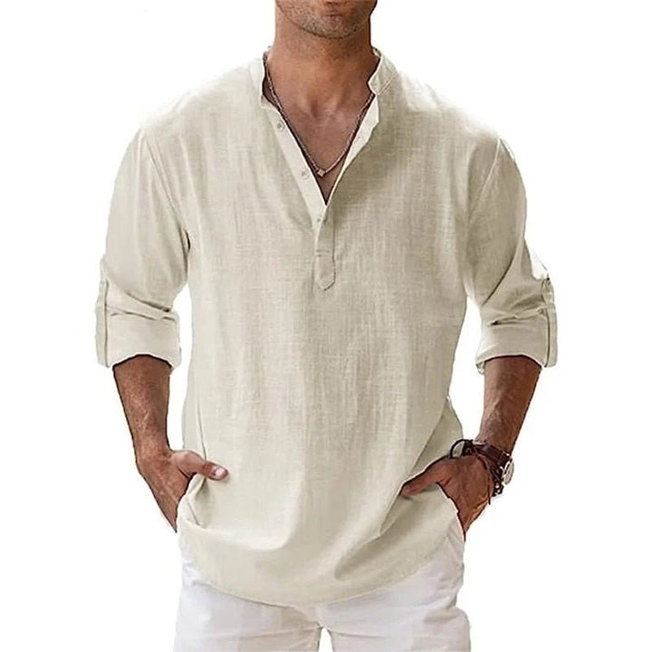 Stylish men's breathable shirt, lightweight design for casual summer fashion. Comfortable everyday wear.