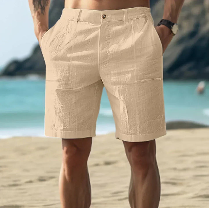 Stylish men's chino shorts, ideal for summer casual wear. Comfortable, lightweight design for a relaxed fashion look.