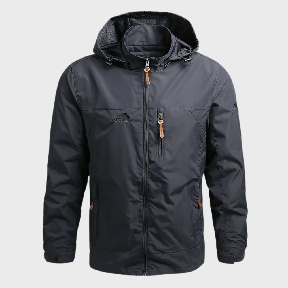 Stylish men's lightweight hooded windbreaker jacket, versatile and weather-resistant for travel & daily commute.