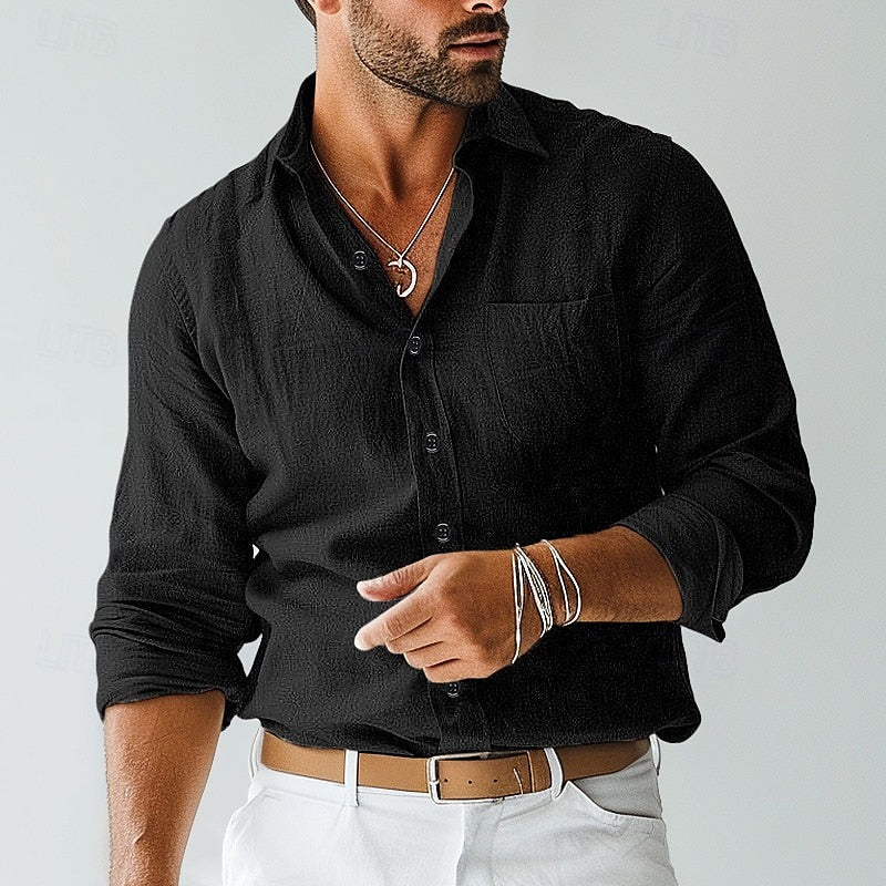 Khaki men's casual short sleeve shirt, a lightweight & comfortable summer top, great for stylish warm weather wear.