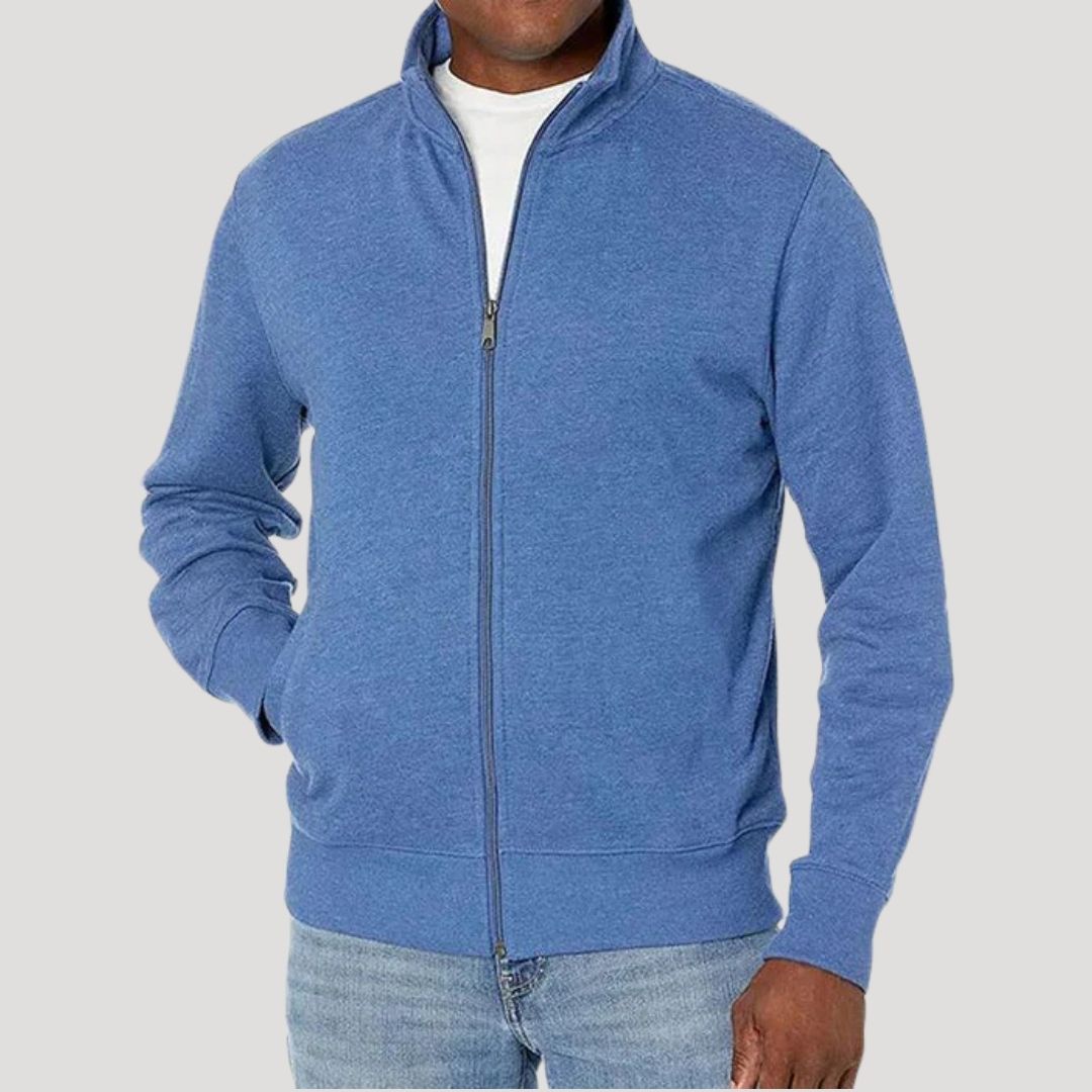 Lightweight men's spring jacket with ribbed cuffs and hem for a modern look