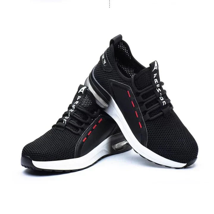 New men's safety shoes, black, slip-resistant sole, ideal for demanding work environments