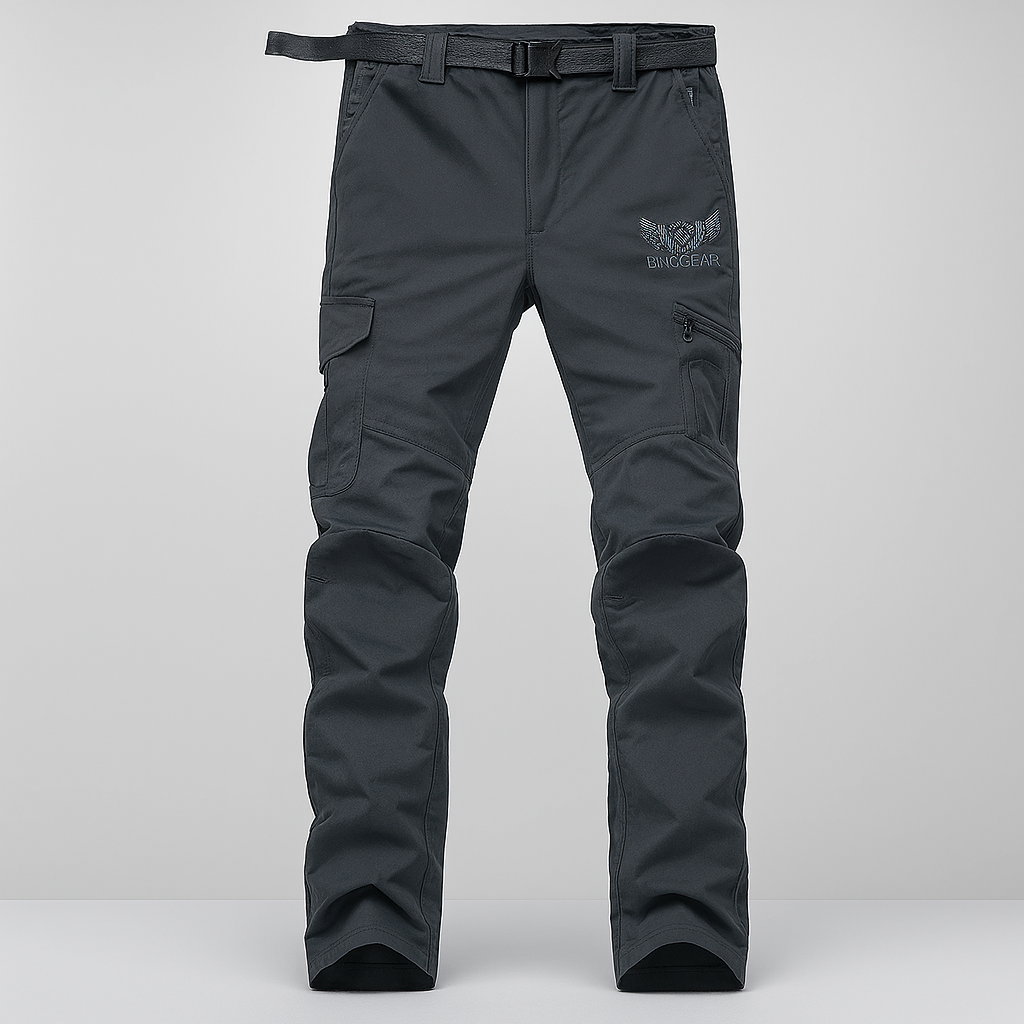 Men's lightweight quick dry cargo pants, loose fit for outdoor adventures & hiking. Multi-pocket design.