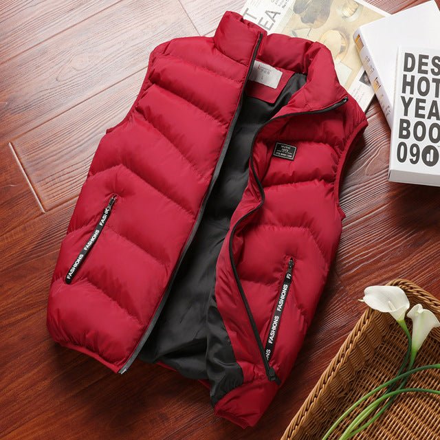 Men's lightweight quilted vest with zip pockets, a casual spring/autumn outerwear essential.