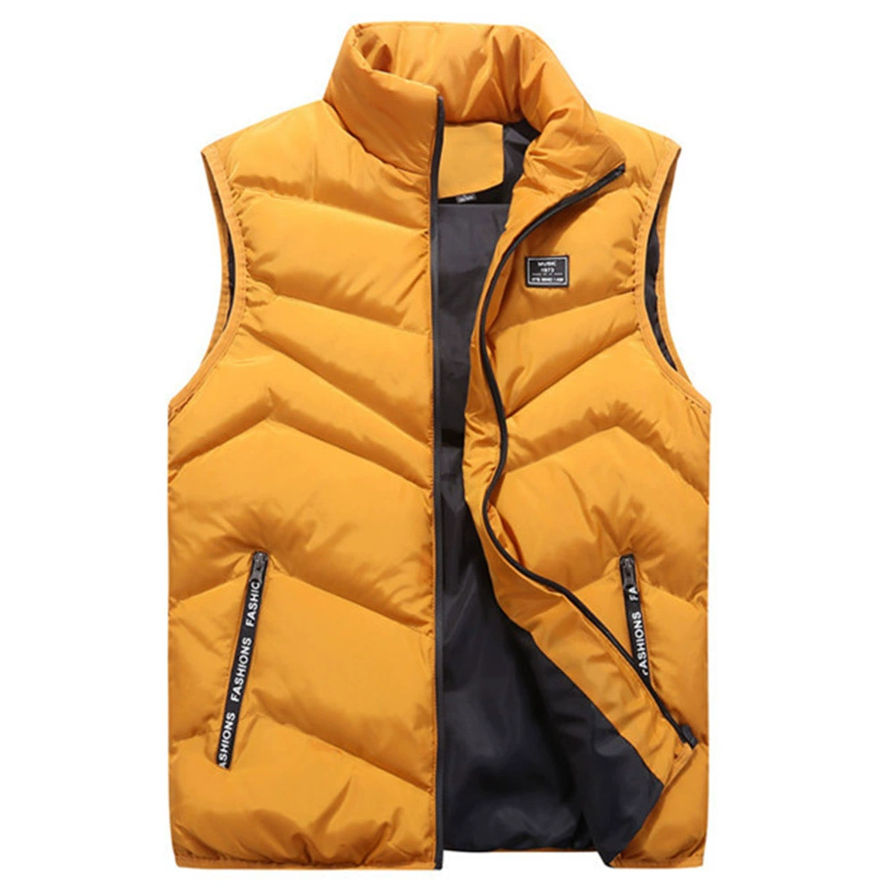 Men's lightweight quilted puffer vest with stand collar. Perfect for fall layering & casual style.