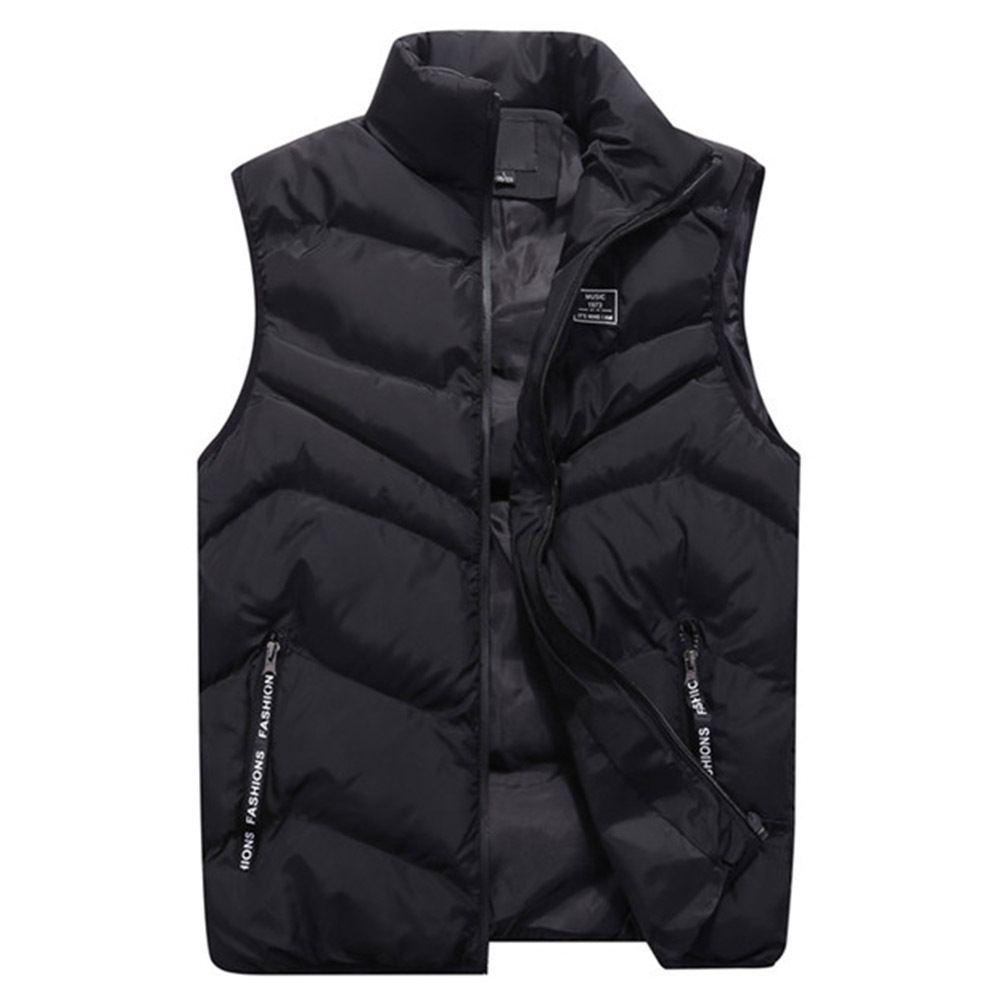 Stylish men's puffer vest, quilted for warmth. Ideal sleeveless outerwear for fall & winter layering.