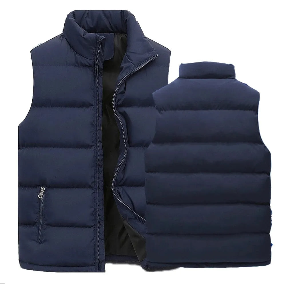 Front view of a men's versatile lightweight quilted vest, suitable for everyday wear.
