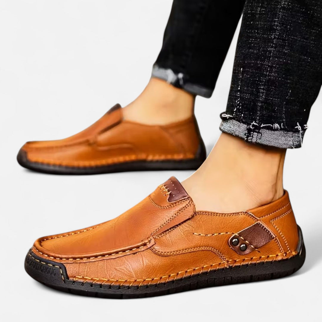 Elegant men's slip-on casual shoes, lightweight & versatile for modern everyday wear.