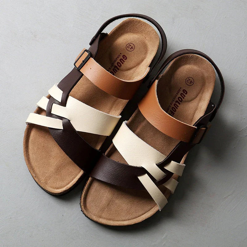 Comfortable men's walking sandals, lightweight & open-toe slip-on design for everyday summer casual footwear.