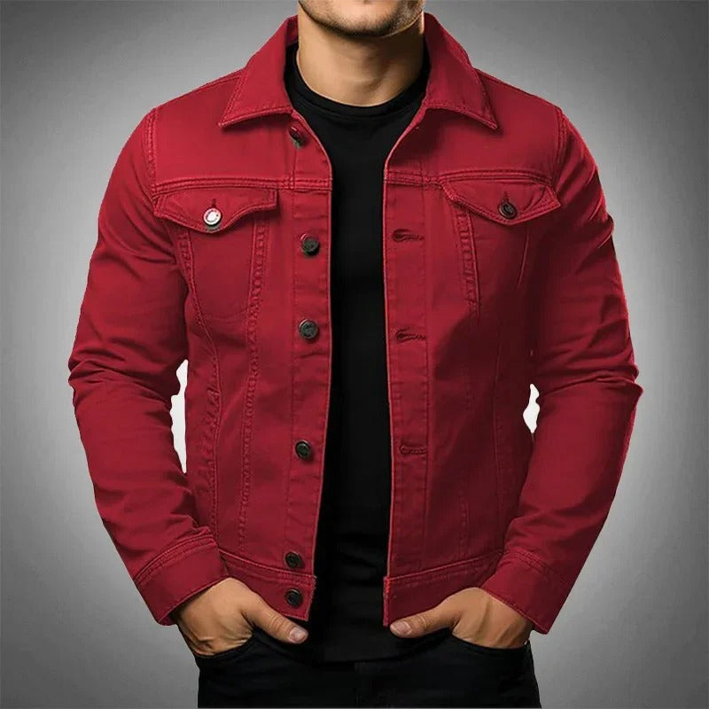 Man wearing a stylish lightweight casual spring jacket. Modern versatile outerwear for everyday layering fashion.