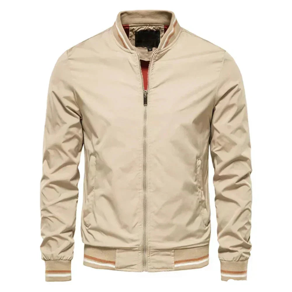 Modern men's lightweight bomber jacket. Essential summer outerwear, a stylish and versatile choice.