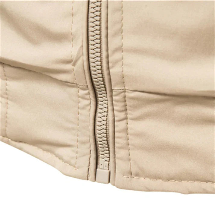 Breathable men's lightweight summer bomber jacket. Stylish and versatile casual zip-up outerwear.