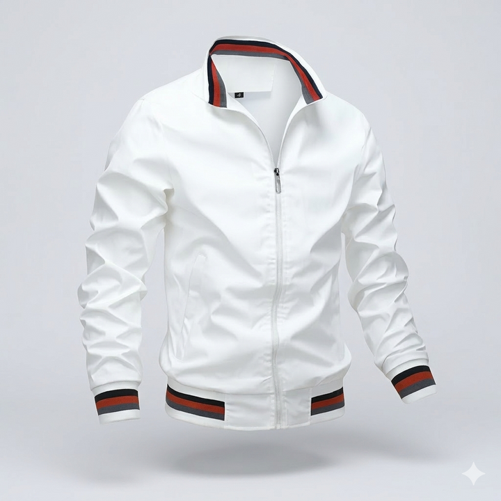 Men's lightweight summer jacket, stylish & breathable. Ideal zip-front outerwear for casual spring/summer fashion.