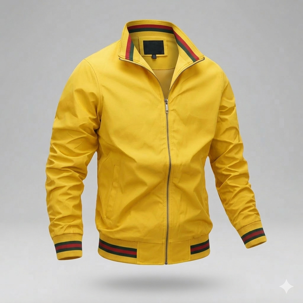Men's smart-casual lightweight summer jacket. Versatile zip-front outerwear, great for breathable spring fashion.