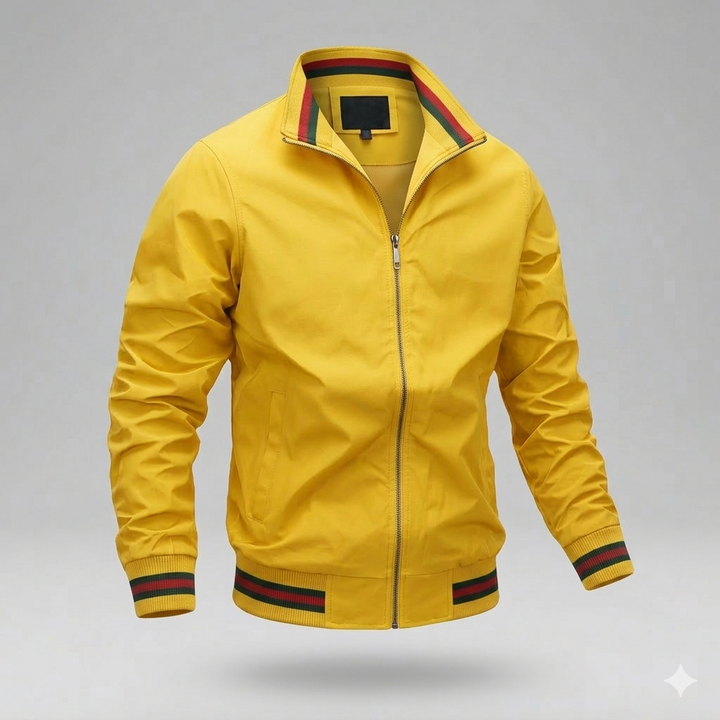 Men's smart-casual lightweight summer jacket. Versatile zip-front outerwear, great for breathable spring fashion.