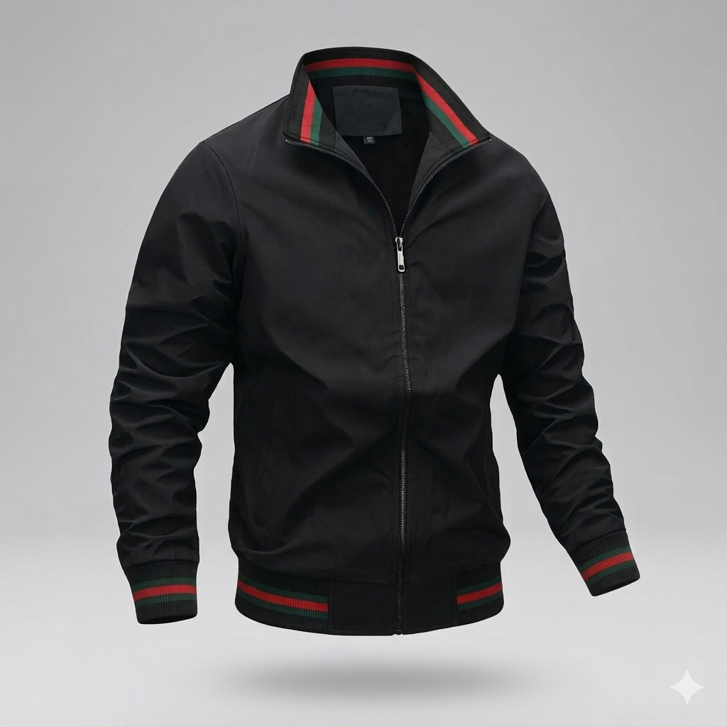 Breathable men's lightweight summer jacket. Stylish zip-front outerwear, perfect for versatile spring/summer fashion.