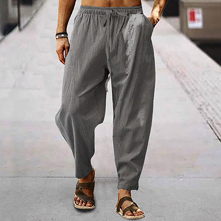 Men's casual drawstring summer pants, lightweight, breathable, and versatile for any occasion.