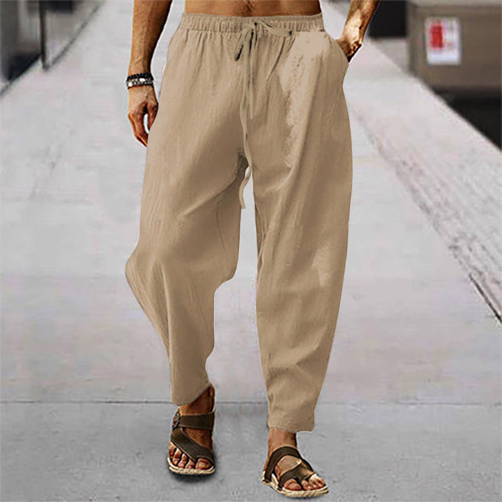 Relaxed fit men's summer pants, breathable and lightweight, perfect for casual fashion.